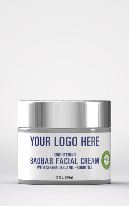 Brightening Baobab Facial Cream with Ceramides and Probiotics